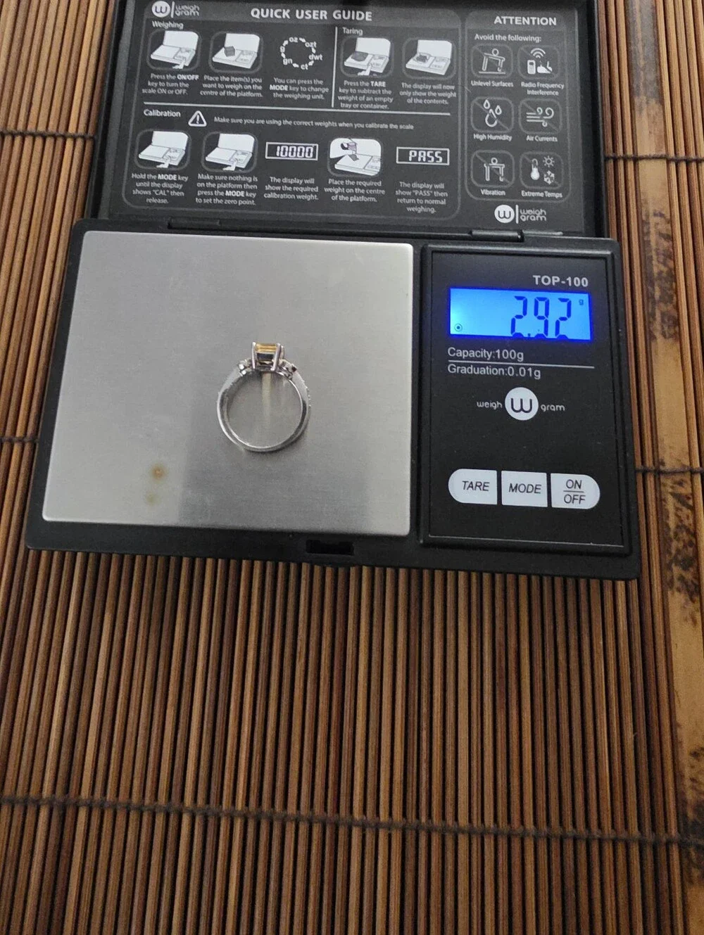 925 Silver Hessonite Ring (Vintage)